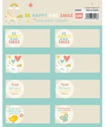 Erik Αυτοκόλλητες ετικέτες BE HAPPY 2x8 ELE0212