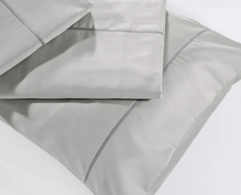 Μαξιλαροθήκες Oxford Down Town Solid Colours S250/20 Silver Βαμβακοσατέν  - Ζεύγος 52 x 75 +3