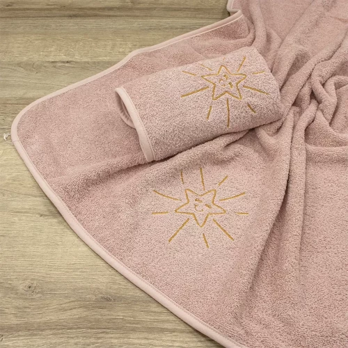 LINO ΣΕΤ ΠΕΤΣΕΤΕΣ SMILEY SUN PINK 2ΤΜΧ Pink Σετ Πετσέτες
