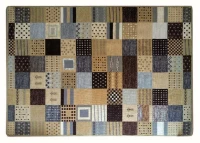 Sdim Μοκέτα με Αντιολισθητικό Υπόστρωμα Patchwork 002 Γκρί-Καφέ (150x200cm.) - -