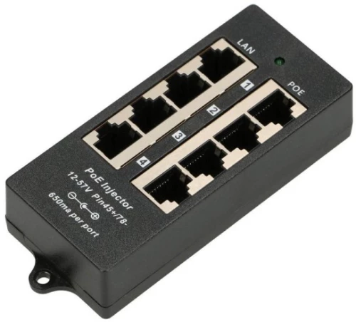 4-Θυρος 10/100 PoE Injector cat5e - Μαύρο