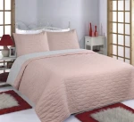 ΚΟΥΒΕΡΛΙ σετ (240cm x 260cm + 2 x 50cm x 70cm) RUBY pink/grey - -