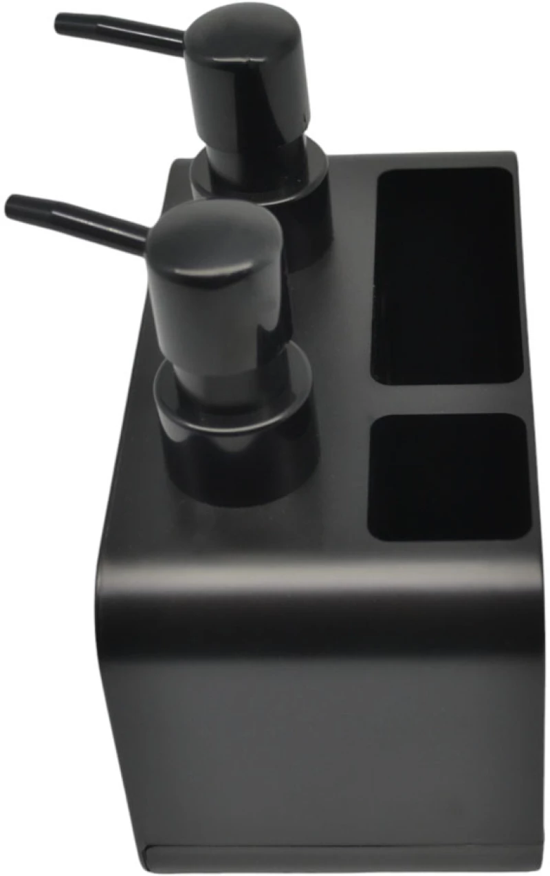 DISPENSER ΠΛΑΣΤΙΚΟ ΔΙΠΛΟ ΜΑΥΡΟ ΜΕ ΘΗΚΕΣ HANDS AND DISHES 17x9,3x16,7εκ.ANKOR