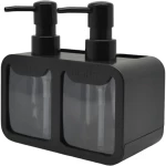 DISPENSER ΠΛΑΣΤΙΚΟ ΔΙΠΛΟ ΜΑΥΡΟ ΜΕ ΘΗΚΕΣ HANDS AND DISHES 17x9,3x16,7εκ.ANKOR