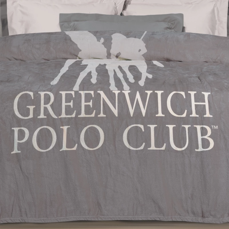 GREENWICH POLO CLUB ΚΟΥΒΕΡΤΑ FLEECE ΥΠΕΡΔΙΠΛH 3489 GREY