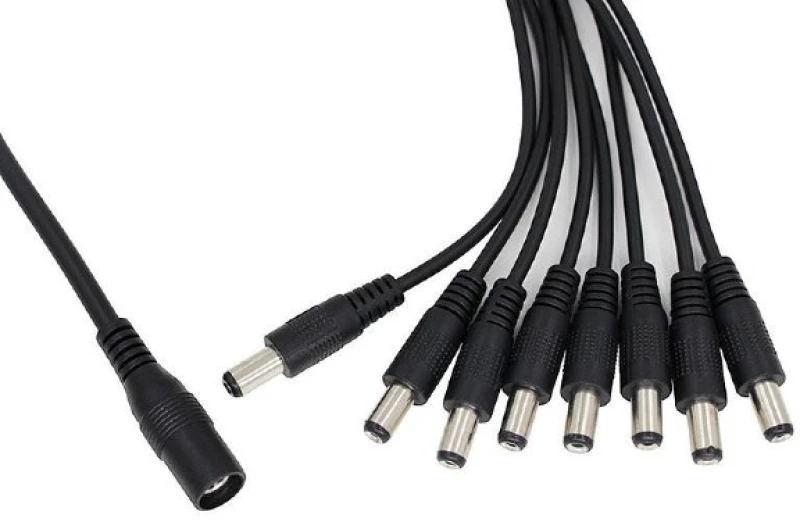 EZ-DCSP8, 1xDC Θηλυκό σε 8xDC Αρσενικό καλώδιο 5.5*2.1mm 40cm