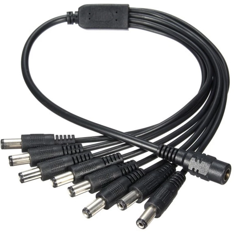 EZ-DCSP8, 1xDC Θηλυκό σε 8xDC Αρσενικό καλώδιο 5.5*2.1mm 40cm
