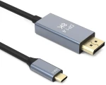 Cable DeTech, USB-C – DP, 1.8m, 8К, 60Hz, Black - 18398