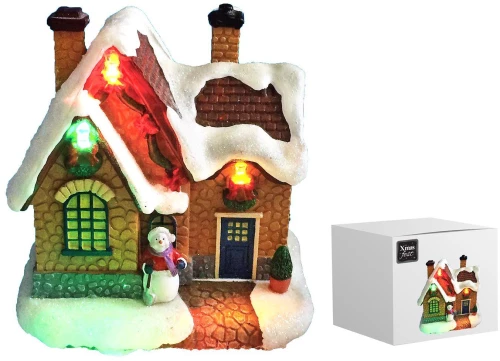 Παράσταση Xmas σπιτάκι φωτεινό 10x9.5x6.5cm Xmasfest 1133478 1 τεμάχιο