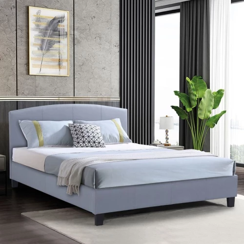 WOODWELL Ε8806,31ODEON Κρεβάτι Διπλό για Στρώμα 160x200cm, Ύφασμα Γκρι 168x215x94cm Ε8806,31