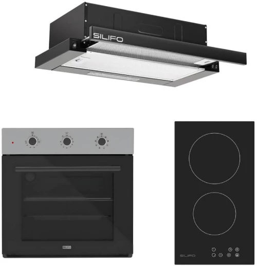 SILIFO ΣΕΤ ΦΟΥΡΝΟΣ SF6008 INOX + ΕΣΤΙΑ DOMINO ΚΕΡΑΜΙΚΗ SF6801HDV2+ ΑΠΟΡΡΟΦΗΤΗΡΑΣ ΣΥΡΟΜΕΝΟΣ SF6665 BLACK (4 ΕΤΗ ΕΓΓΥΗΣΗ ΕΛΛΗΝΙΚΗΣ ΑΝΤΙΠΡΟΣΩΠΕΙΑΣ) SILIFO 999-002-92279