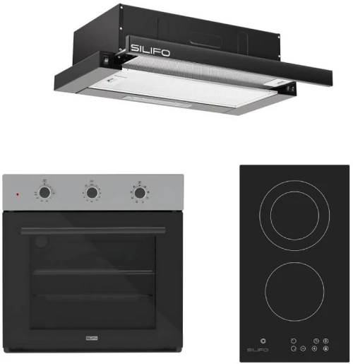 SILIFO ΣΕΤ ΦΟΥΡΝΟΣ SF6008 INOX + ΕΣΤΙΑ DOMINO ΚΕΡΑΜΙΚΗ SF6802HDV3 + ΑΠΟΡΡΟΦΗΤΗΡΑΣ ΣΥΡΟΜΕΝΟΣ SF6665 BLACK (4 ΕΤΗ ΕΓΓΥΗΣΗ ΕΛΛΗΝΙΚΗΣ ΑΝΤΙΠΡΟΣΩΠΕΙΑΣ) SILIFO 999-002-92329