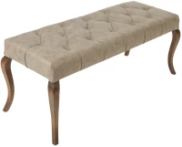 Artekko Bench Μπεζ Ταμπουρέ με Τεχνόδερμα 120cm Artekko 783-1235