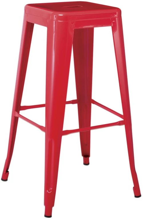 WOODWELL Ε5190,2RELIX Σκαμπό Bar-Pro, Στοιβαζόμενο, Μέταλλο Βαφή Κόκκινο 43x43 H.76cm Ε5190,2