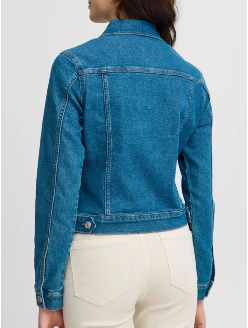 FRANSA Γυναικείο μπλε τζιν μπουφάν 20615240-200988 Mid Blue denim