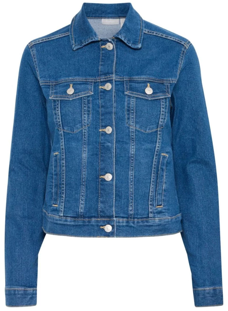 FRANSA Γυναικείο μπλε τζιν μπουφάν 20615240-200988 Mid Blue denim