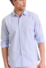 FUNKY BUDDHA Ανδρικό γαλάζιο πουκάμισο FBM011-009-05  SKY BLUE MEL