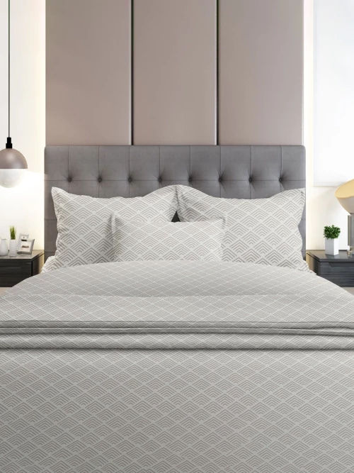 Σετ Σεντόνια Flannel 2048 Grey Διπλό με λάστιχο (150x205+30)