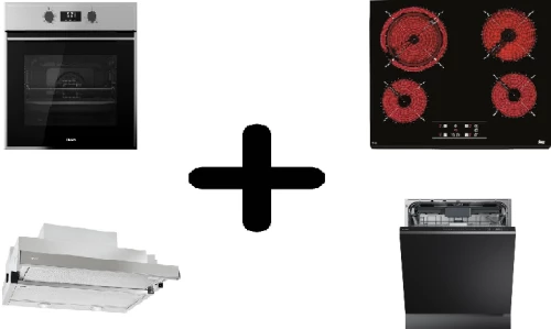 Teka HSB 645 Φούρνος πολλαπλών λειτουργιών+TT 6420 Κεραμική Εστία+CNL 6610 Συρόμενος απορροφητήρας+DFI 74950 Πλυντηριο πιάτων