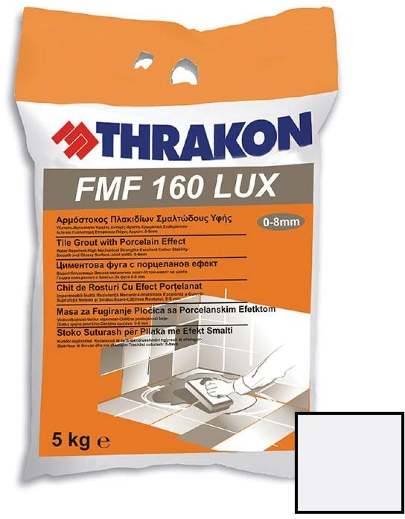 Αρμόστοκος πορσελάνινης υφής LUX Nο601 Λευκό THRAKON 5kg