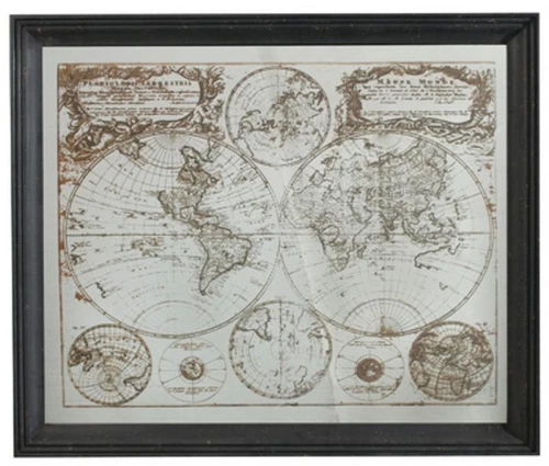 Artekko Mirrored Πίνακας/Καθρέφτης Χάρτης MDF/Γυαλί Μαύρος (125,5x6.6 105.4)cm Artekko 36129