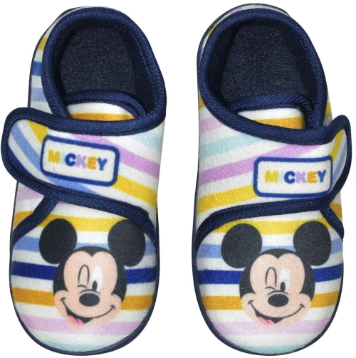 Παντόφλες κλειστές "Mickey mouse" εκρού/μπλε