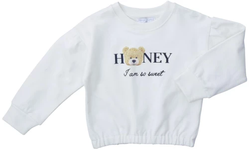 Μπλούζα φούτερ "Honey" εκρού