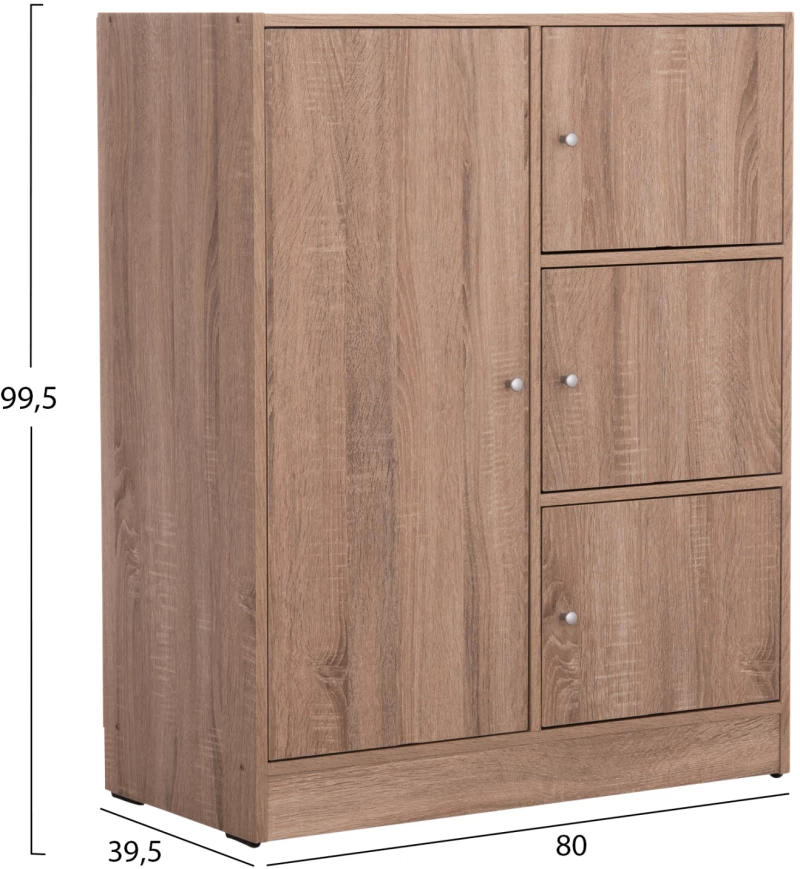 483334 ΝΤΟΥΛΑΠΙ ΜΕ 4 ΑΠΟΘ.ΧΩΡΟΥΣ MATIN HM2479.02 SONAMA OAK ΜΕΛΑΜΙΝΗ 80X39,5X99,5ΥΕΚ.