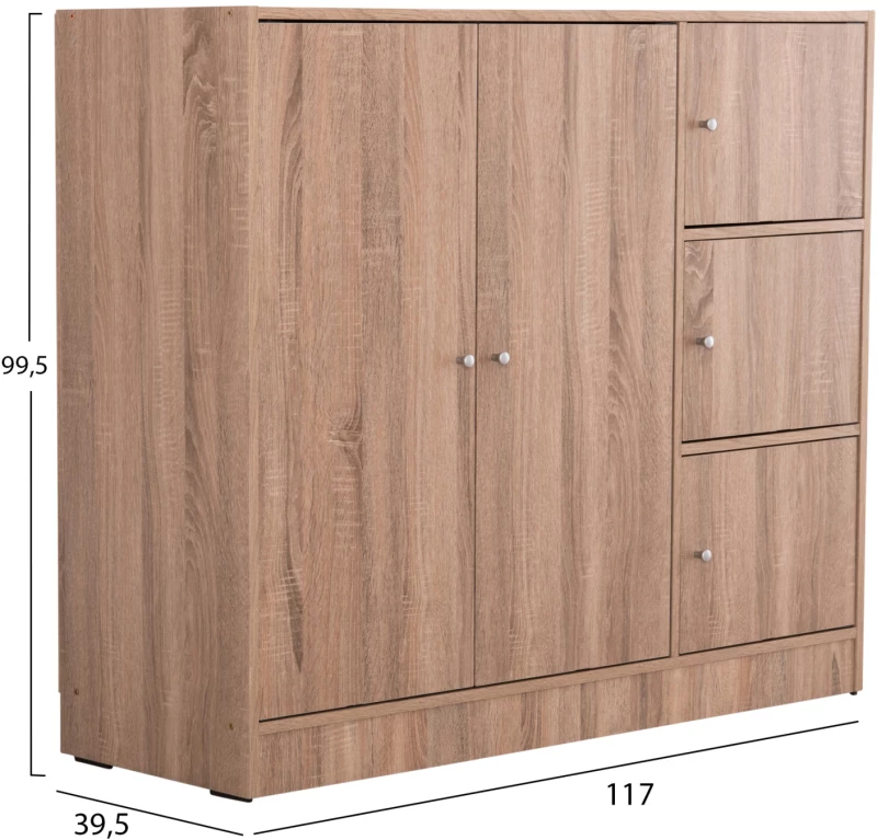 483340 ΝΤΟΥΛΑΠΙ ΜΕ 4 ΑΠΟΘ.ΧΩΡΟΥΣ MATIN HM2480.02 SONAMA OAK ΜΕΛΑΜΙΝΗ 117X39,5X99,5ΥΕΚ