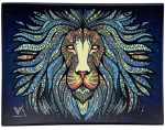V-Syndicate Γυάλινος Rolling Tray Δίσκος - Tribal Lion - Mini (16x12cm)