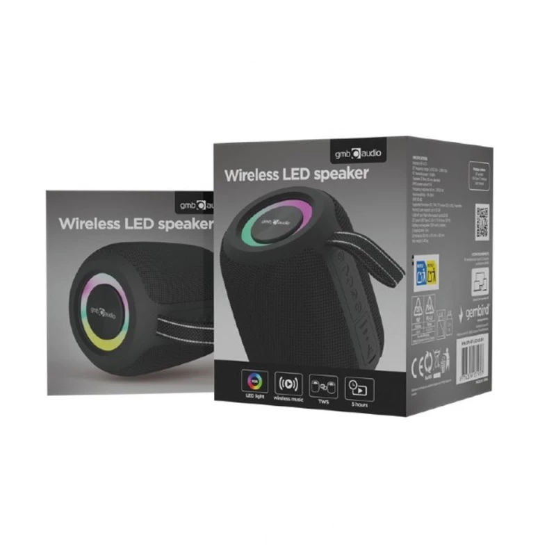 GEMBIRD PORTABLE BT PARTY SPEAKER WITH RGB LED LIGHT EFFECT BLACK
