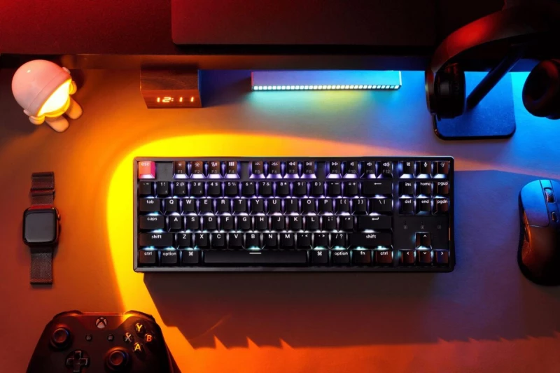 Keychron K8 V2 (K8X-C3) QMK Wireless Mechanical Keyboard Brown Switch RGB 80% US Lay Aluminum Frame