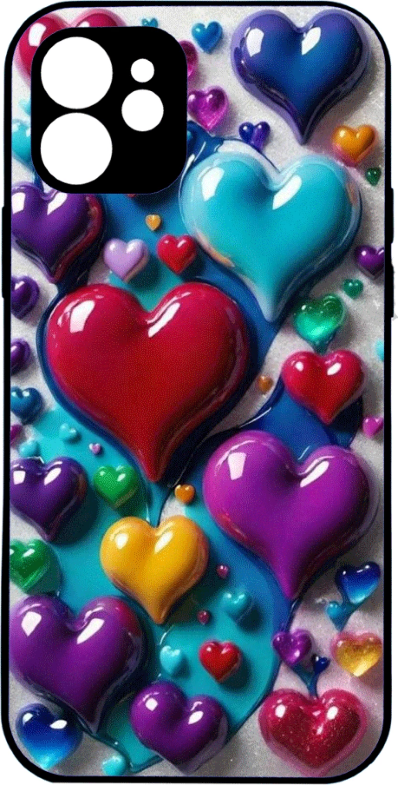 Colorful hearts IPhone 15