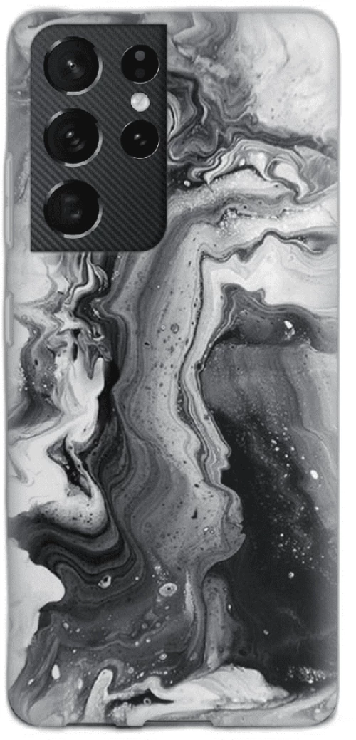 Marble Silicone case Θήκη για Samsung Galaxy S21 Ultra black-white 2