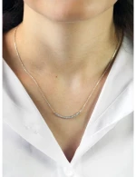 Ασημένιο κολιέ 925 μπάρα με κρύσταλλα Swarovski (J1000)