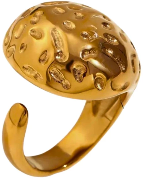 Ατσάλινο δαχτυλίδι επιχρυσωμένο 18k (R1336)