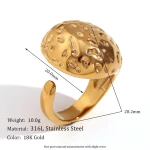 Ατσάλινο δαχτυλίδι επιχρυσωμένο 18k (R1336)