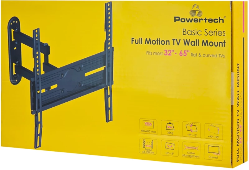 POWERTECH επιτοίχια βάση PT-1388 για τηλεόραση 32-65", full motion, 35kg