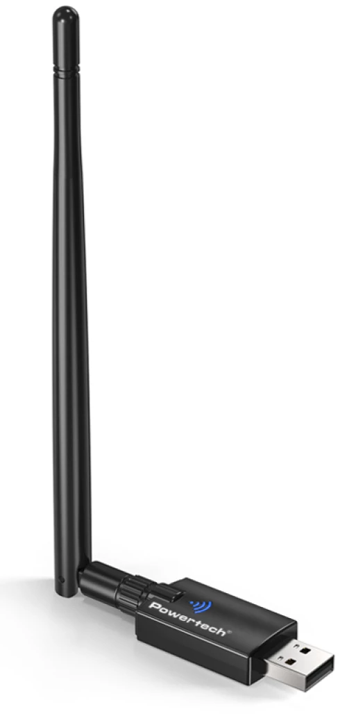 POWERTECH ασύρματος USB αντάπτορας δικτύου & Bluetooth 5.3 PT-1386, 900Mbps WiFi 6