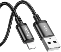 Καλώδιο σύνδεσης X89 Wind USB-A σε Lightning 2.4A Braided Μαύρο 2m