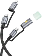 Καλώδιο σύνδεσης Hoco U138 USB-C/iP σε USB-C/Φακό 3A 1.2m Braided Μαύρο