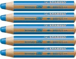Χρωματιστά μολύβια Stabilo Woody Μπλε 3-σε-1 (5 Μονάδες)