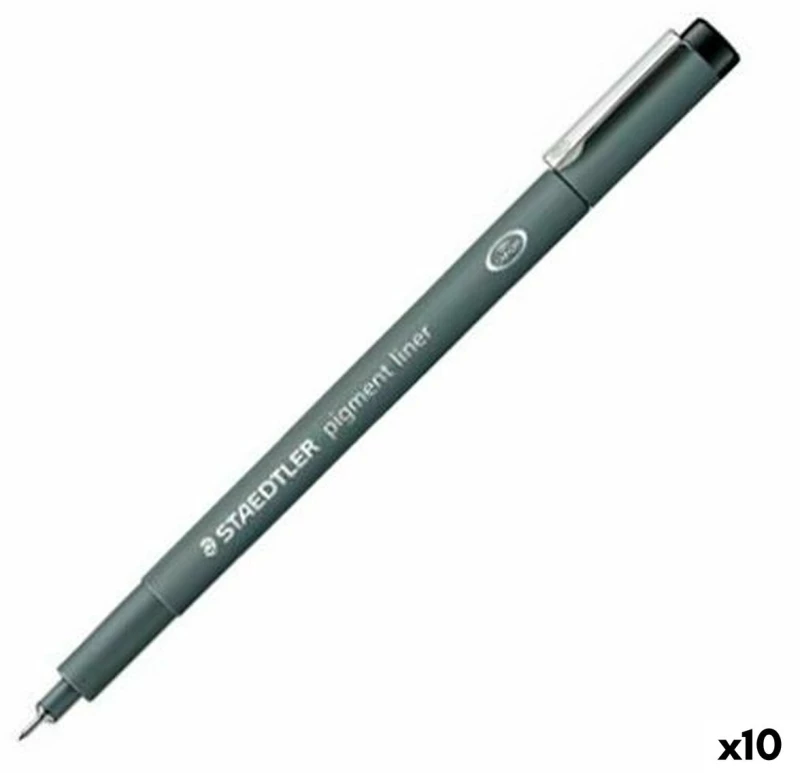 Μαρκαδόροι Staedtler Pigment Line Μαύρο (x10)