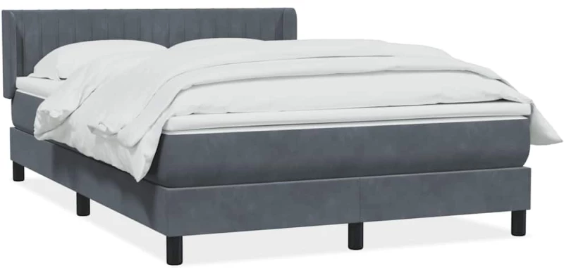 vidaXL Κρεβάτι Boxspring με Στρώμα Σκούρο Γκρι 160x210 εκ. Βελούδινο