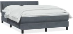 vidaXL Κρεβάτι Boxspring με Στρώμα Σκούρο Γκρι 160x210 εκ. Βελούδινο