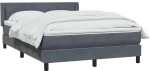 vidaXL Κρεβάτι Boxspring με Στρώμα Σκούρο Γκρι 160x210 εκ. Βελούδινο