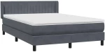 vidaXL Κρεβάτι Boxspring με Στρώμα Σκούρο Γκρι 160x210 εκ. Βελούδινο