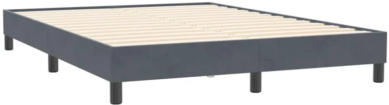 vidaXL Κρεβάτι Boxspring με Στρώμα Σκούρο Γκρι 160x210 εκ. Βελούδινο