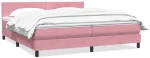 vidaXL Κρεβάτι Boxspring με Στρώμα Ροζ 180x210 εκ. Βελούδινο