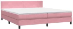 vidaXL Κρεβάτι Boxspring με Στρώμα Ροζ 180x210 εκ. Βελούδινο